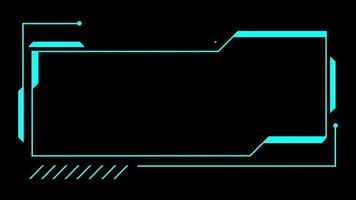 Cyberpunk retro futuristic HUD animation for live streaming display overlay and copy space in neon light color video