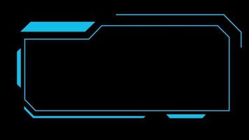 Cyberpunk retro futuristic HUD animation for live streaming display overlay and copy space in neon light color video