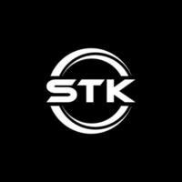 diseño de logotipo de letra stk en ilustración. logotipo vectorial, diseños de caligrafía para logotipo, afiche, invitación, etc. vector