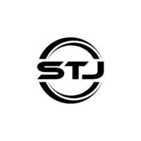 STJ letter logo design in illustration. Vector logo, calligraphy designs for logo, Poster, Invitation, etc.