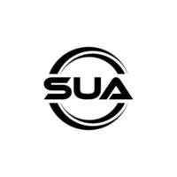 SUA letter logo design in illustration. Vector logo, calligraphy designs for logo, Poster, Invitation, etc.