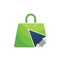 Click shop logo design vector. Shopping bag icon for online shop business logo. vector