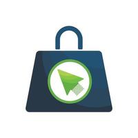 Click shop logo design vector. Shopping bag icon for online shop business logo. vector