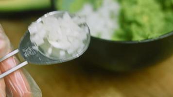 salada de guacamole com nachos e bandeira mexicana video