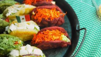 The chef prepares tacos. Add chopped fresh salad video