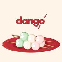 dango comida asiatica vector