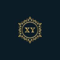 logotipo de letra xy con plantilla de oro de lujo. plantilla de vector de logotipo de elegancia.