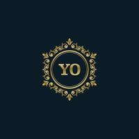 Letter YO logo with Luxury Gold template. Elegance logo vector template.