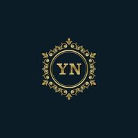 Letter YN logo with Luxury Gold template. Elegance logo vector template.