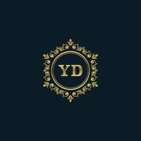 Letter YD logo with Luxury Gold template. Elegance logo vector template.