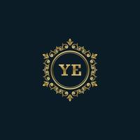 Letter YE logo with Luxury Gold template. Elegance logo vector template.