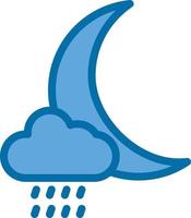 Cloud Moon Rain Vector Icon Design