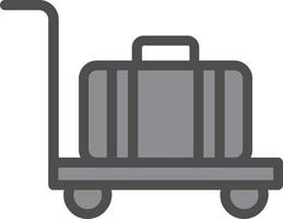 Luggage Cart Vector Icon Design