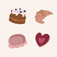 Set of cake for bakery vector element Print