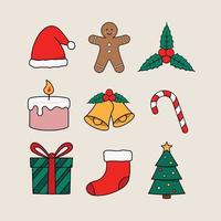 Flat Design of Christmas Element Packs vector