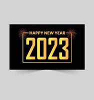 feliz año nuevo 2023, título de año nuevo vector