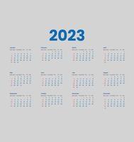 calendario, calendario 2023, calendario 2024, diseño de calendario simple, calendario estadounidense vector