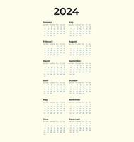 calendario, calendario 2023, calendario 2024, diseño de calendario simple, calendario estadounidense vector