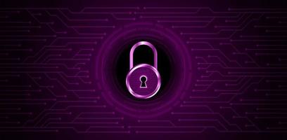 Modern Cybersecurity Technology Background with padlock vector