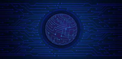 Modern Holographic Globe on Technology Background vector