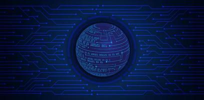 Modern Holographic Globe on Technology Background vector