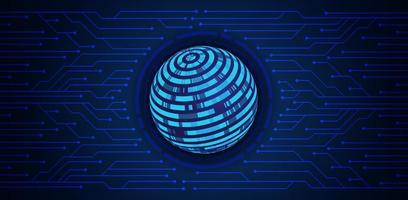 Modern Holographic Globe on Technology Background vector