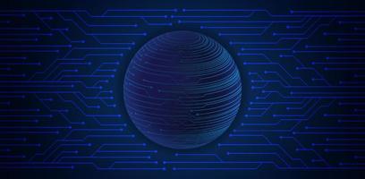 Modern Holographic Globe on Technology Background vector