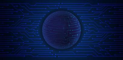 Modern Holographic Globe on Technology Background vector