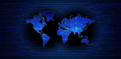 Modern World Map Holograph on Technology Background vector