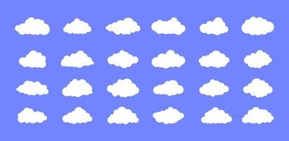 White cloud Icon Set vector