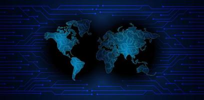 Modern World Map Holograph on Technology Background vector