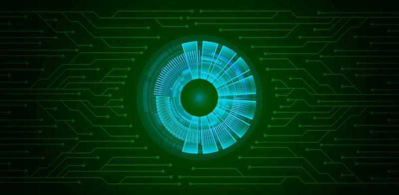 Modern Cybersecurity Technology Background with Eye