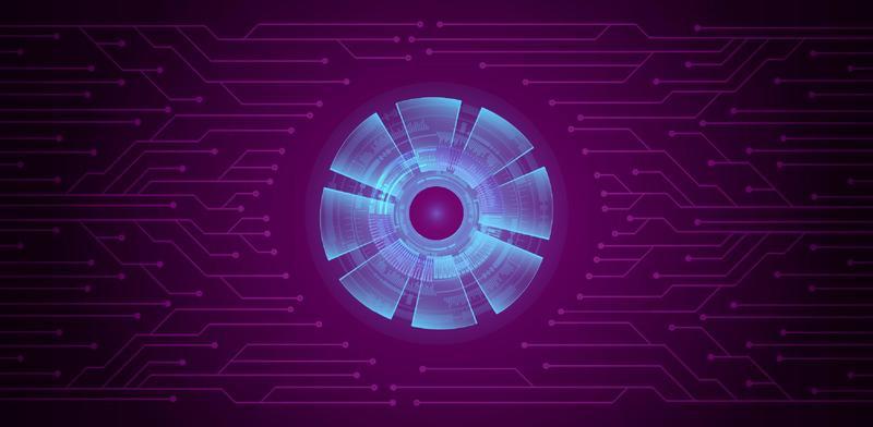 Modern Cybersecurity Technology Background with Eye