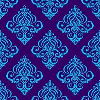 seamless graphic pattern, floral light blue ornament tile on blue background, texture, design photo