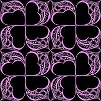 seamless graphic abstract tile pattern, pink geometric ornament on black background, texture, design photo