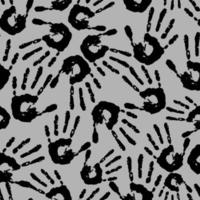 seamless abstract pattern of black handprints on a gray background, repeating texture, design photo