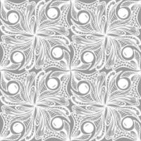 seamless graphic abstract tile pattern, white geometric ornament on gray background, texture, design photo