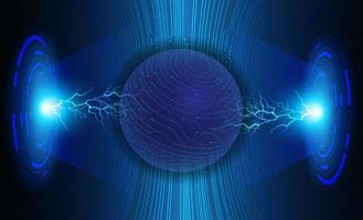 Modern Holographic Globe on Technology Background vector