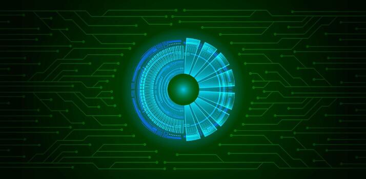 Modern Cybersecurity Technology Background with Eye vector
