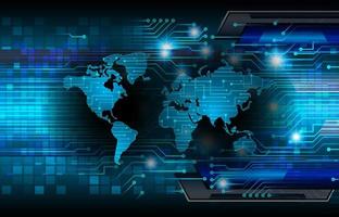 holograma de mapa del mundo moderno sobre fondo de tecnología vector