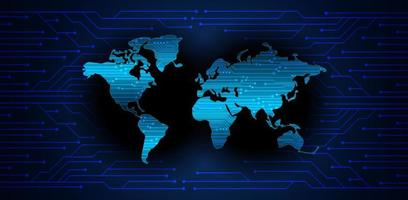 Modern World Map Holograph on Technology Background vector