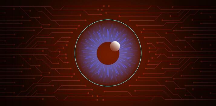 Modern Cybersecurity Technology Background with Eye vector