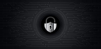 Modern Cybersecurity Technology Background with padlock vector