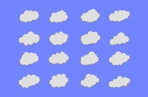 White cloud Icon Set vector