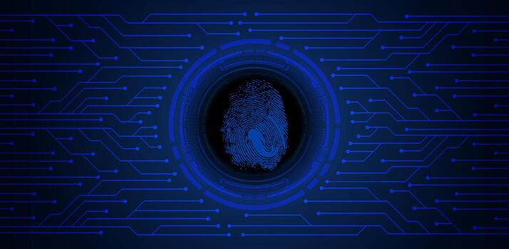 fondo de tecnología de ciberseguridad moderna con huella digital vector