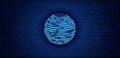 Modern Holographic Globe on Technology Background vector