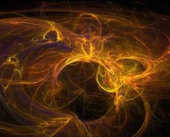 bright abstract background of glowing weaves of orange lines on a dark background, design, illustration photo