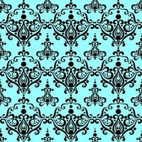 symmetrical seamless ornament tile of black graphic abstract elements on a green background, texture, design photo