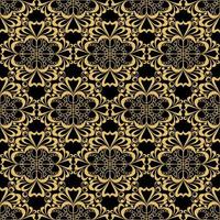 seamless graphic abstract tile pattern, golden geometric ornament on black background, texture, design photo