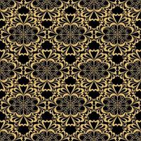 seamless graphic abstract tile pattern, golden geometric ornament on black background, texture, design photo